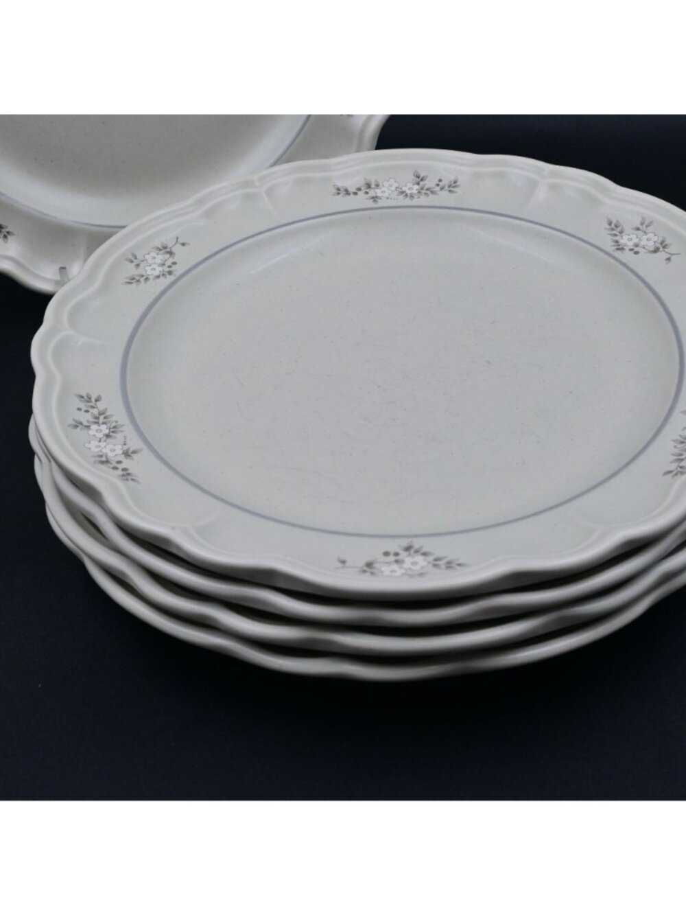 Pfaltzgraff Heirloom Dinner Plates Scalloped Edge Set Of 5 - Picture 3 of 6